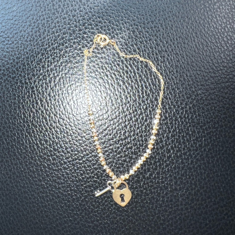 Tri-Color Heart Locket Bracelet